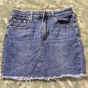 Casual Blue Denim Mini Skirt